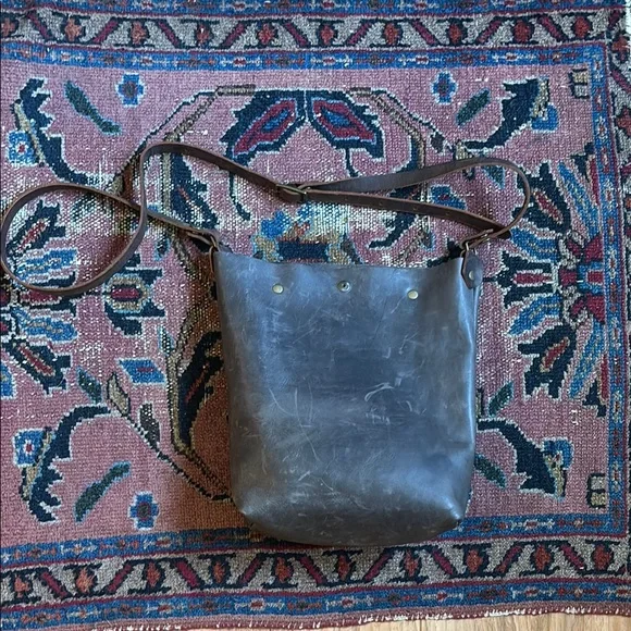 New Handmade Brownish Gray Leather Crossbody from Etsy Small Business - Picture 3 of 8